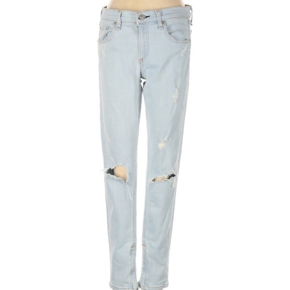 rag & bone Sky Blue Distressed Skinny Jeans | Boyfriend Fit | Size 27